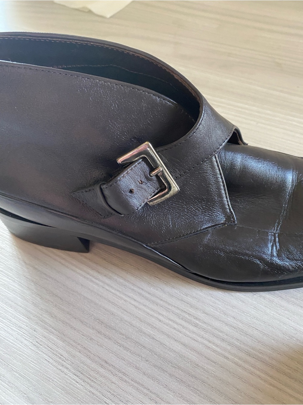 Women’s Etienne Aigner Dorian Dark Brown Leather  Monk Strap ankle boots 9.5M - Picture 10 of 10